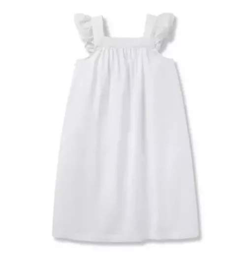 Girl's Twill Clara Nightgown in White