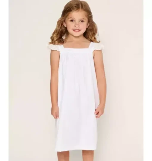 Girl's Twill Clara Nightgown in White