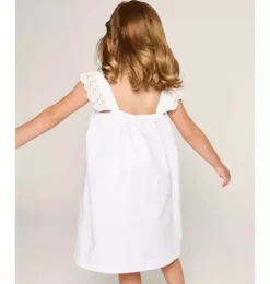 Girl's Twill Clara Nightgown in White