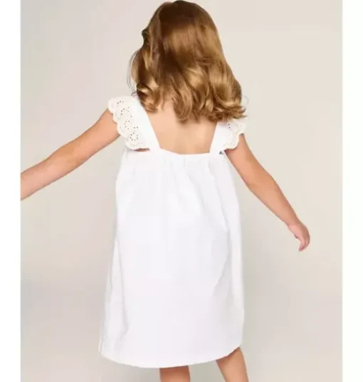 Girl's Twill Clara Nightgown in White