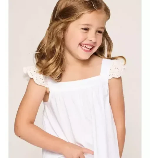 Girl's Twill Clara Nightgown in White