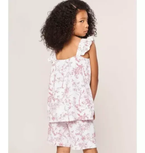 Girl's Twill Clara Short Set in Pink Timeless Toile