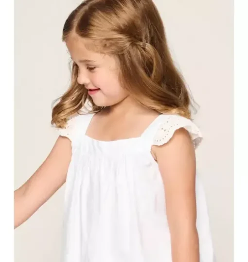 Girl's Twill Clara Short Set in White