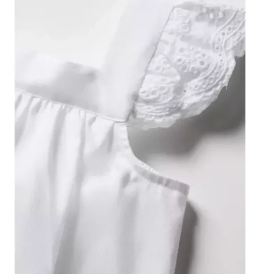 Girl's Twill Clara Short Set in White