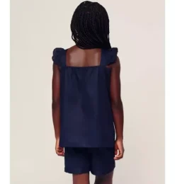 Girl's Twill Clara Short Set in Navy