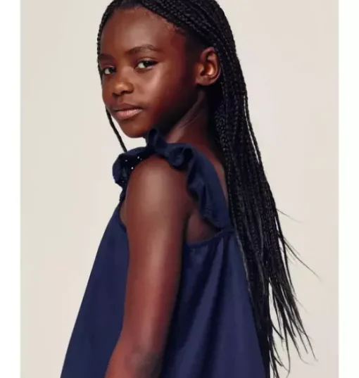 Girl's Twill Clara Short Set in Navy