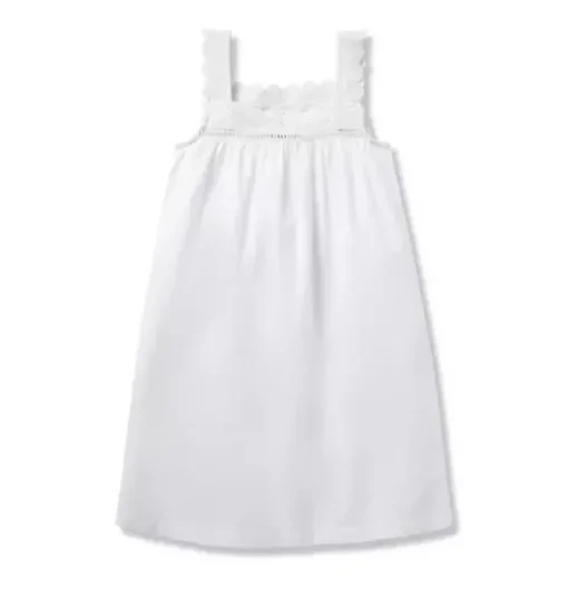 Girl's Twill Esme Nightgown in White