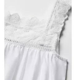 Girl's Twill Esme Nightgown in White