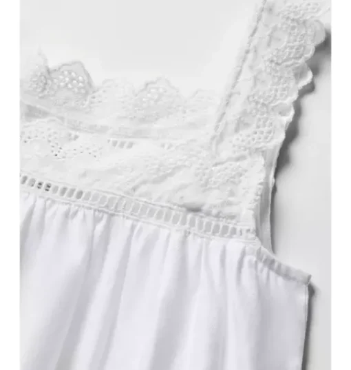Girl's Twill Esme Nightgown in White