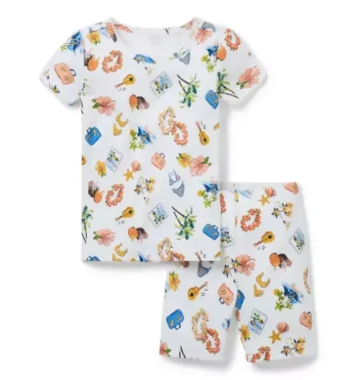Good Night Short Pajama In Tropical Vacation