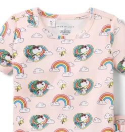 Good Night Short Pajama In Peanuts Snoopy Rainbow