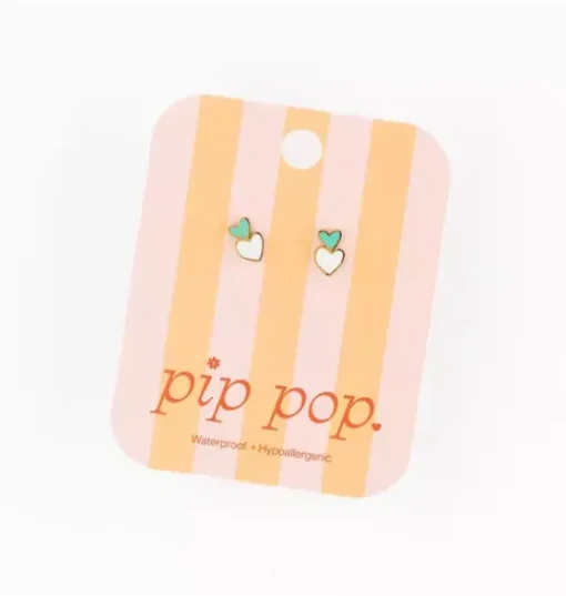 Heart Stack Stud Earrings