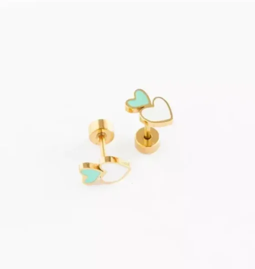 Heart Stack Stud Earrings