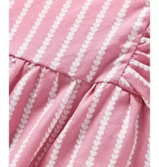 Infants Ruffled Romper in Love Lines