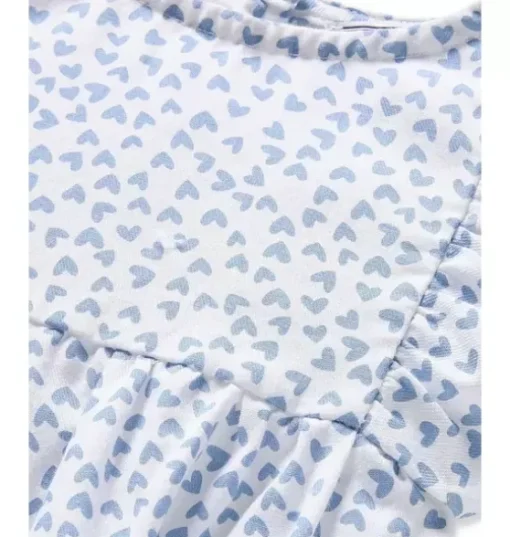 Infants Ruffled Romper in Bluehearts