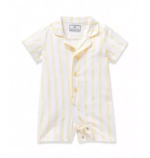 Infant's Twill Romper in Sunny Stripe
