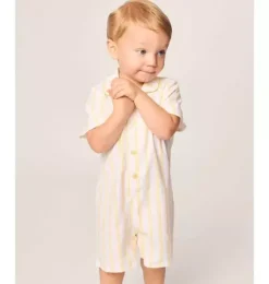 Infant's Twill Romper in Sunny Stripe
