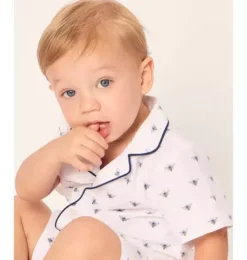 Infant's Twill Summer Romper in Buzzing Bees