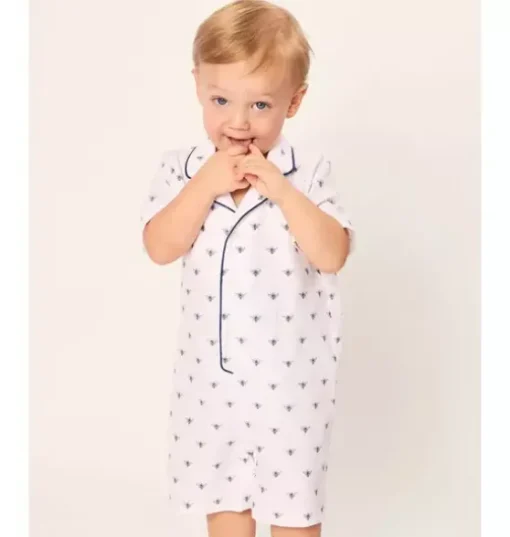 Infant's Twill Summer Romper in Buzzing Bees