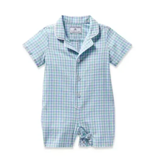 Infants Twill Summer Romper in Spring Gingham