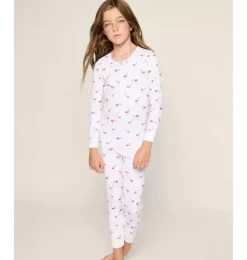 Kids Pima Snug Fit Pajama Set in Flamingos