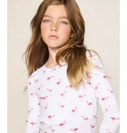 Kids Pima Snug Fit Pajama Set in Flamingos