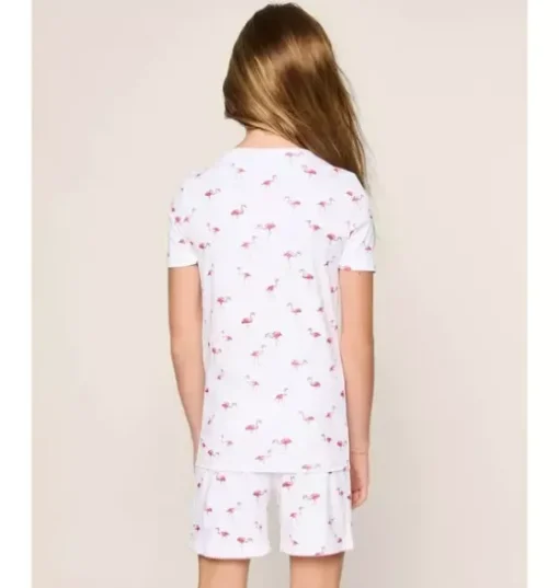 Kid's Pima Snug Fit Short Pajama Set in Flamingos