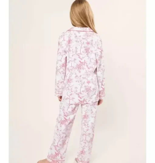 Kid's Twill Pajama Set in Pink Timeless Toile