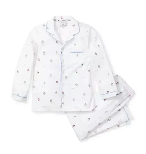 Kid's Twill Pajama Set in Bateau