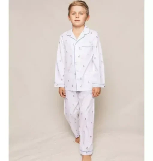 Kid's Twill Pajama Set in Bateau