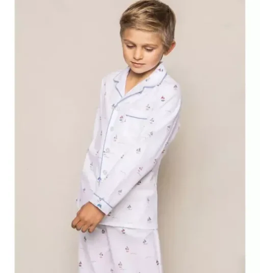 Kid's Twill Pajama Set in Bateau