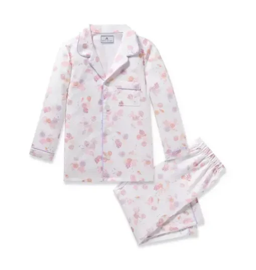 Kid's Twill Pajama Set in Seashell Splendor