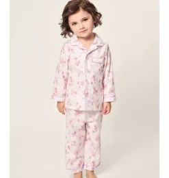 Kid's Twill Pajama Set in Seashell Splendor