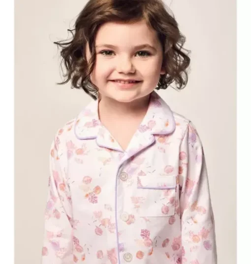 Kid's Twill Pajama Set in Seashell Splendor