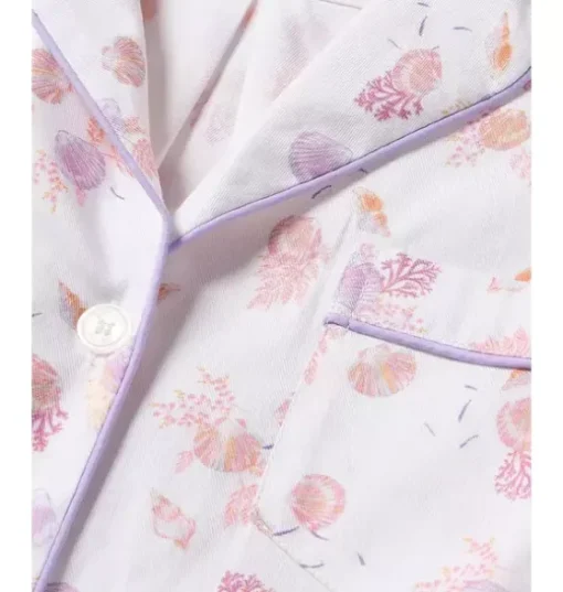 Kid's Twill Pajama Set in Seashell Splendor