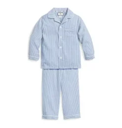 Kid's Twill Pajama Set in French Blue Seersucker