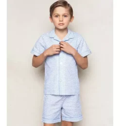 Kid's Twill Pajama Short Set in La Mer