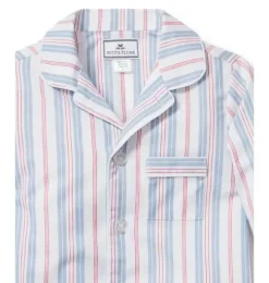 Kid's Twill Short Pajama Set in Vintage French Stripes