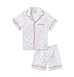 Kid's Twill Short Pajama Set in Coastal Charms