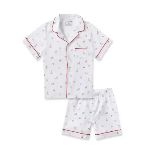 Kid's Twill Short Pajama Set in Coastal Charms