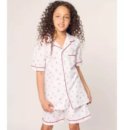 Kid's Twill Short Pajama Set in Coastal Charms