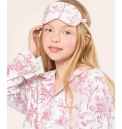 Kid's Twill Sleep Mask in Pink Timeless Toile