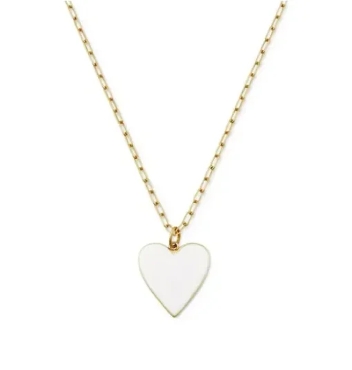 Kid's White Heart Necklace