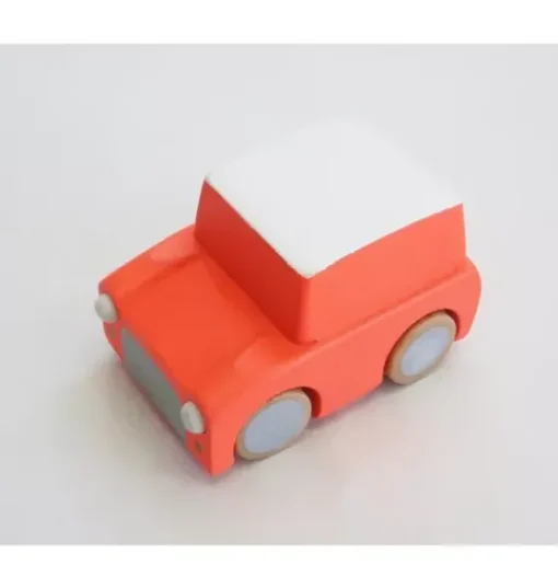 Kuruma Wooden Wind-Up Toy Car - Orange