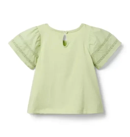 Lace Trim Puff Sleeve Top