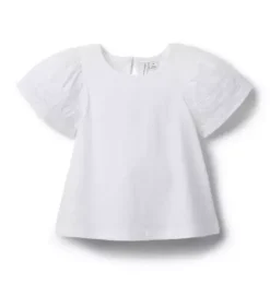 Lace Trim Puff Sleeve Top