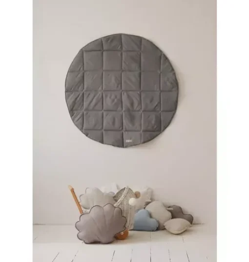 “Beige” Teepee and "Grey Linen" Round Mat Set