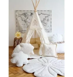 “Boho” Teepee Tent with Frills and Embroidery