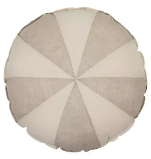 “Cream Circus” Round Patchwork Pillow