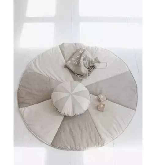 “Cream Circus” Round Patchwork Pillow